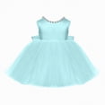 thumbnail image 5 of mgoYE Party Dress for Girls Flower Girl Dress Kids Satin Tulle Wedding Guest Party Birthday Bridesmaid Communion Pageant Prom Ball Gown Maxi(Green,3-4 Years), 5 of 5
