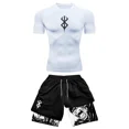 thumbnail image 1 of Conjunto de compresión con estampado 3D de Anime para hombre, Top de manga corta para gimnasio, pantalones cortos de entrenamiento, secado rápido, transpirable, atletismo, Rash Guard, 1 of 5