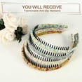 thumbnail image 2 of Unique Bargains 4pcs Teeth Comb Floral Pattern Headbands Tooth Comb Hair Hoop Purple Deep Green Yellow Yellow Blue, 2 of 7