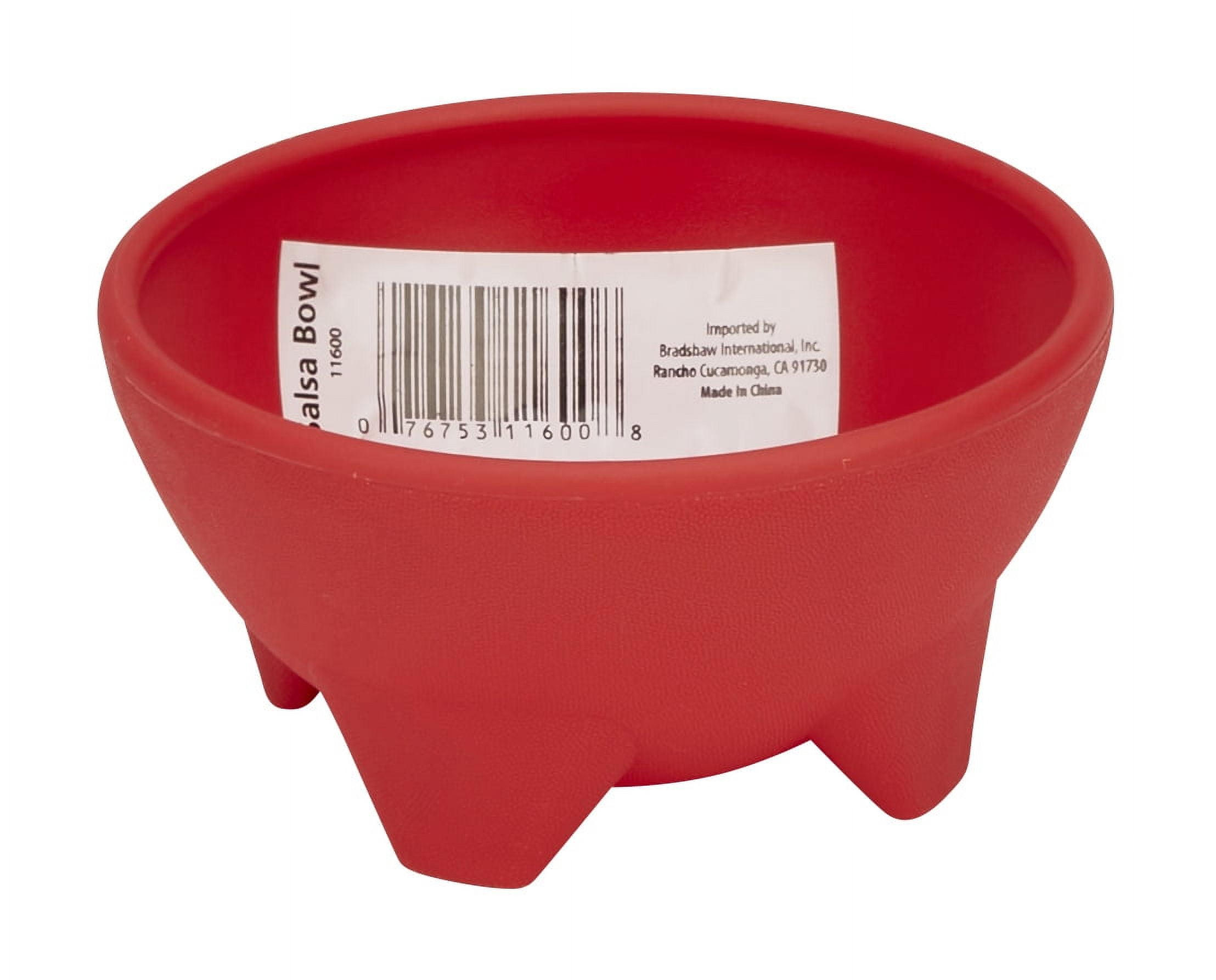 (2 pack) GoodCook 4.7" Large Plastic Salsa Bowl Condiment Serving Dish, Red