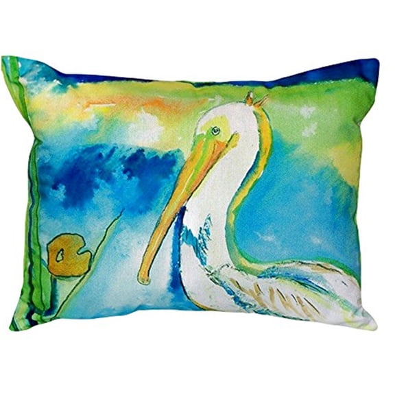 White Pelican No Cord Pillow 16x20