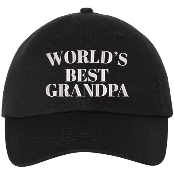 World’s Best Grandpa Embroidered Dad Hat Grandpa Gift Father’s Day Classic Baseball Style Cap (Black)