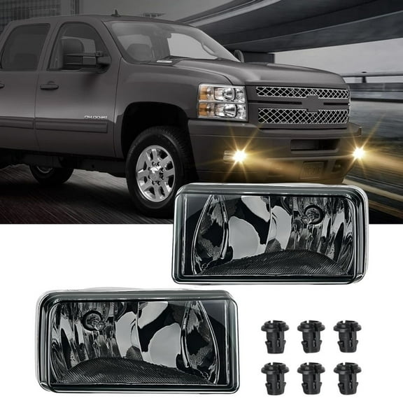 Nilight Fog Lights Assembly Compatible with 2007 2008 2009 2010 - 2015 Chevrolet Silverado Avalanche Tahoe Suburban GMC Sierra Yukon Cadillac Escalade smoke Lens