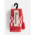 thumbnail image 2 of No Boundaries Women's Ribbed Knit Checkered Pop Top Mittens, 2 of 4