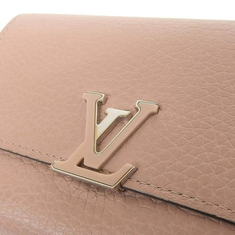 Authenticated used Louis Vuitton Louis Vuitton Portefeuille Capucine Compact Wallet Trifold Pink M62156, Adult Unisex, Size: (HxWxD): 13.5cm x 9cm x