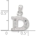 thumbnail image 3 of Sterling Silver Cz Letter D Initial Pendant (17 X 12) Made In India qc6717d, 3 of 5