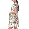 thumbnail image 2 of Easygdp Barbecue Gnomes para Vestido Transpirable de Mujer, Vestido Suelto de Manga Corta con Pliegues y Bolsillos para el Verano, 2 of 6