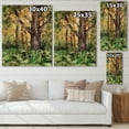 thumbnail image 4 of Designart 'Autumn Forest With A Large Tree' Lake House Print on Natural Pine Wood, 4 of 5