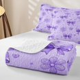 thumbnail image 4 of Manfei Coquette Bow Quilt Full,Purple Dreamy Bowtie Full Bedspread Sets,3-Piece,1 Coverlet and 2 Pillowcases, 4 of 7