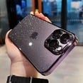 thumbnail image 1 of Luxury Electroplated Glitter Phone Case For IPhone 15 14 13 12 Pro Max  Clear Transparent Shockproof Hard Back Protective Cover, 1 of 7