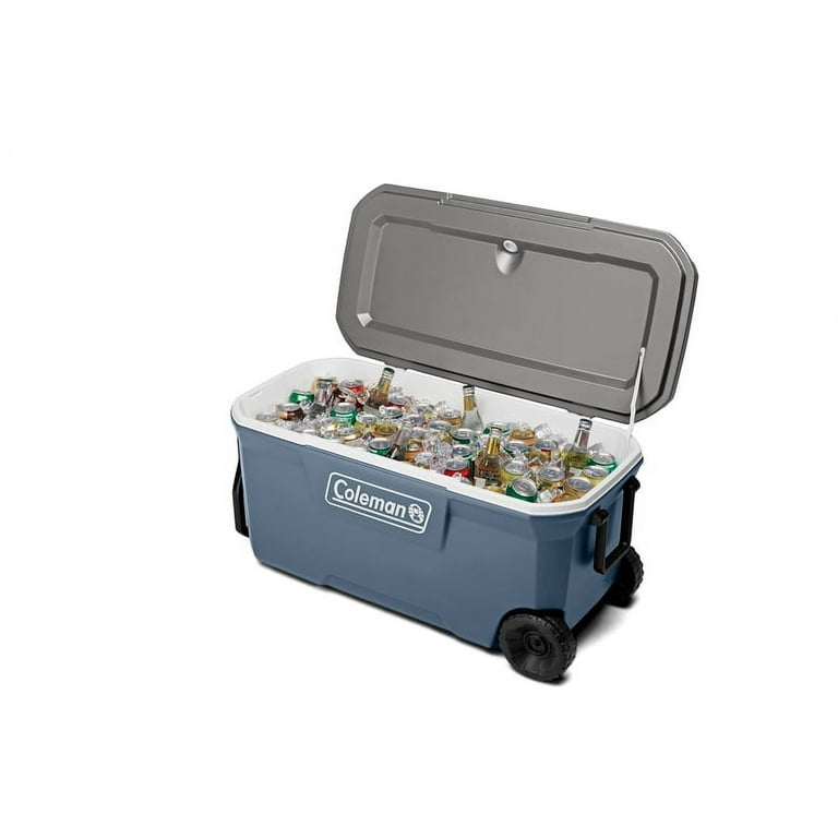 Coleman 316 Series 62QT Lakeside Blue Hard Chest Wheeled Cooler for  Backyard, Camping, Beach or Tailgate