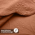 thumbnail image 4 of IR Imperial Rooms 3Pc-Embossed Luxury Bedspread Microfiber Floral Vintage Quilt Set Lightweight Full/Queen Rust, 4 of 13