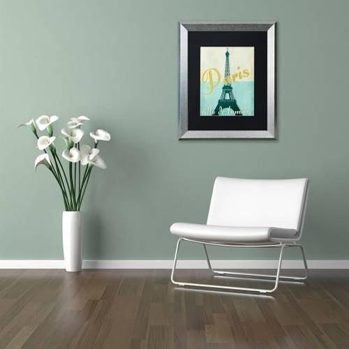 Trademark Fine Art "Paris City of Light" Canvas Art by Color Bakery Black Matte, Silver Frame