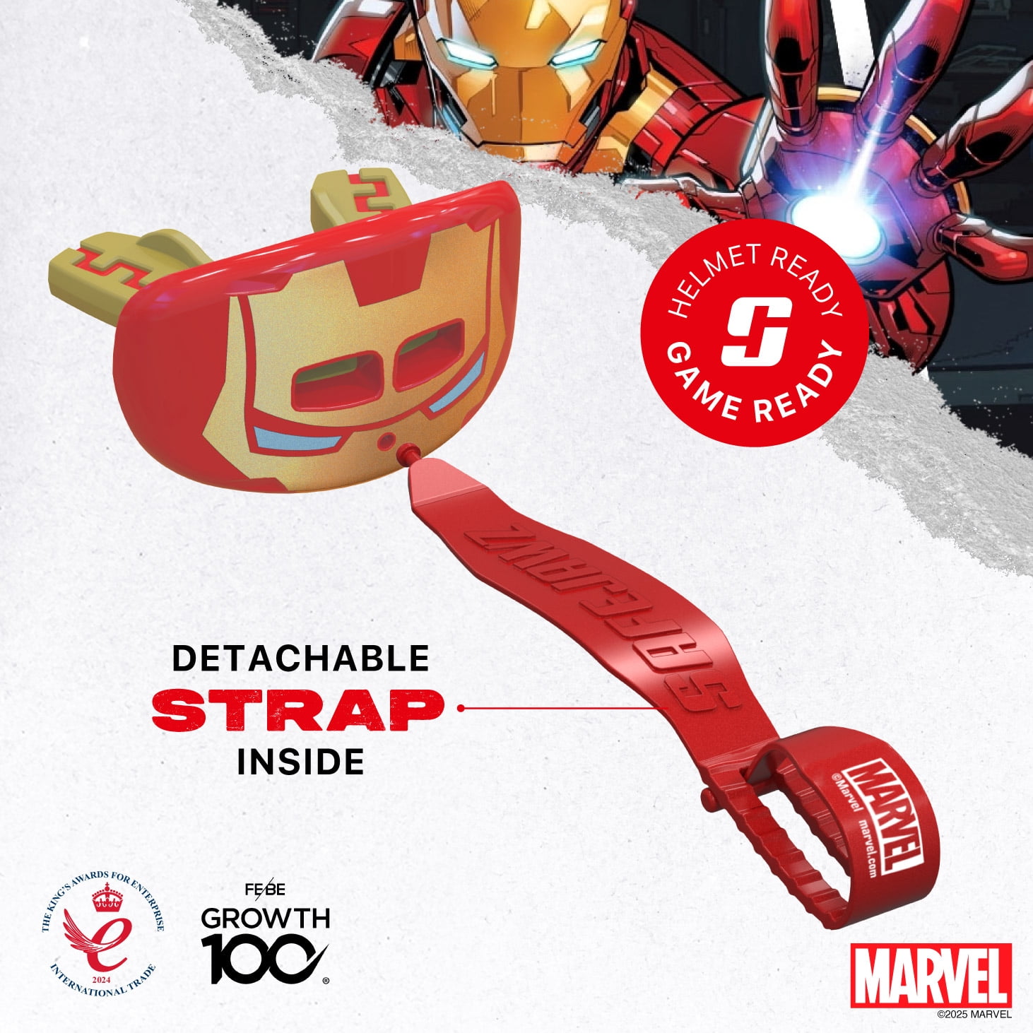Iron Man Lip Guard, Football Mouth Guard with Detachable Strap