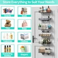 thumbnail image 4 of Over Door Organizer Storage - Separable Door Organizer Hanging with 6 Metal Large Capacity Baskets for Bathroom Bedroom Kitchen Pantry Closet (Black), 4 of 7