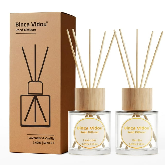 Set difusor Reed Binca Vidou de lavanda y vainilla, 50 ml x 2