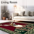 thumbnail image 2 of ODIKA 6'x9' Machine Washable Non-Slip Area Rug, Holiday Reindeer Canvas Stitching Throw High Traffic Rug with Pad, Burgundy, 645161, 2 of 8