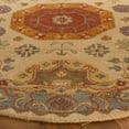 thumbnail image 3 of SAFAVIEH Heritage Gladwyn Traditional Wool Area Rug, Beige/Multi, 8' x 8' Round, 3 of 6