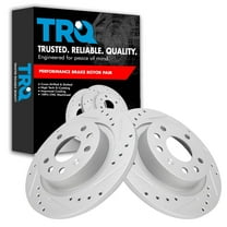TRQ Rear Performance Brake Rotors Set Solid Premium G-Coated Fits Select 2003-2011 Saab 9-3 2010 9-3X