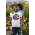 thumbnail image 3 of 4th of July American Flag Peace Sign Distressed Halftone Mens T Shirt, 3 of 5