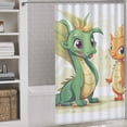 thumbnail image 3 of Cute Dragon Baby Western Shower Curtain Cloth Fabric Bathroom Decor Set with Hooks, 3 of 7