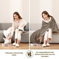 thumbnail image 3 of MaxKare Heated Throw Blanket, Electric Blanket with 6 Heating Levels & 4H Auto-off, Machine Washable, 50" x 60", Linen & White, 3 of 10