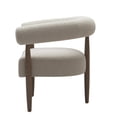 thumbnail image 3 of Benjara Cid Archie 32 Inch Accent Chair, Beige Fabric, Rounded Back, Solid Wood, 3 of 6