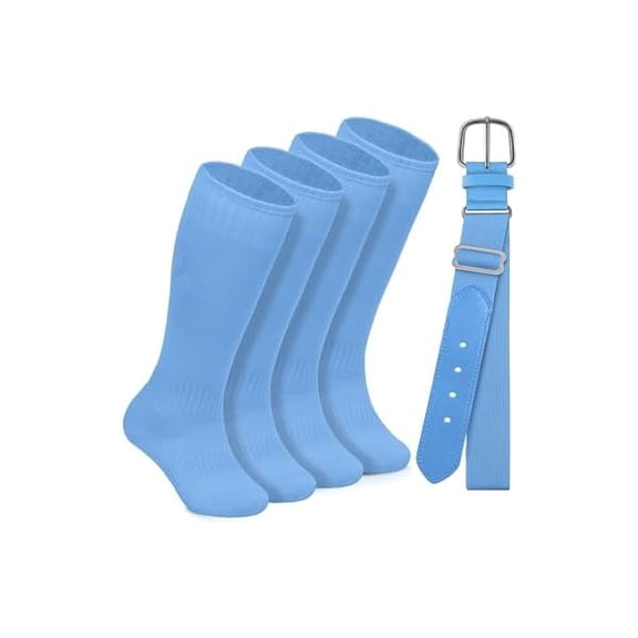 EryueerToddler Baseball Socks and Belt Combo Set Cotton Youth Baseball Softball Socks Adjustable Belt for Boys Girls