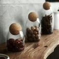 thumbnail image 4 of Coofit Bocal en Verre Transparent à Grand Ouverture Bocal à Bonbons Bocal de Rangement Alimentaire avec Couvercle Boule en Liège, 4 of 10