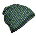 thumbnail image 1 of Floral Unisex Beanie, Graphical Geometric Flowers, Hiking Outdoors, Fern Green Dark Teal, by Ambesonne, 1 of 1
