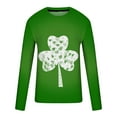 thumbnail image 4 of Mens St. Patricks Day T-Shirts Casual Big&tall Long Sleeve Crewneck Green Graphic Loose Comfortable Pullover Tops (4XL, Green), 4 of 5