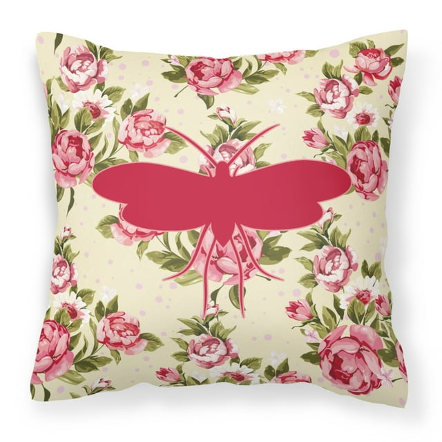 Caroline's Treasures BB1058-RS-YW-PW1414 Papillon Shabby Chic Jaune Roses Oreiller 14 x 14 Multicolore