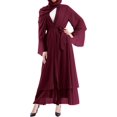 thumbnail image 3 of Abayas Robe Musulmane pour Femmes à Manches Longues Abaya Islamique Aïd Dubaï Caftan Robes Moyen-Orient Robe de Prière Robe en Mousseline, 3 of 7