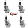 thumbnail image 2 of 4 Inch Nylon Swivel 1-5/8 Inch Expanding Stem Caster Set with Brake SCC, 2 of 2