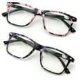 thumbnail image 2 of V.W.E. Lightweight Plastic Floral Female Reading Glasses, Pink/Purple, 2 Pair, 2 of 4