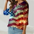 thumbnail image 4 of Xihbxyly 4th of July Shirts Women Independence Day Printed Top Short Sleeve Shirt Short Sleeve T-Shirt Summer New Women's Tops, 4 of 6