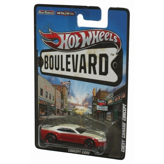 Hot Wheels Boulevard Real Riders (2011) Red & White Chevy Camaro Concept Toy Car