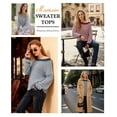thumbnail image 3 of HEFEIYI Women's 2025 Fall Long Sleeve Sweaters Casual Loose Striped Off Shoulder Casual Oversized Knitted Sweater Pullovers, 3 of 7