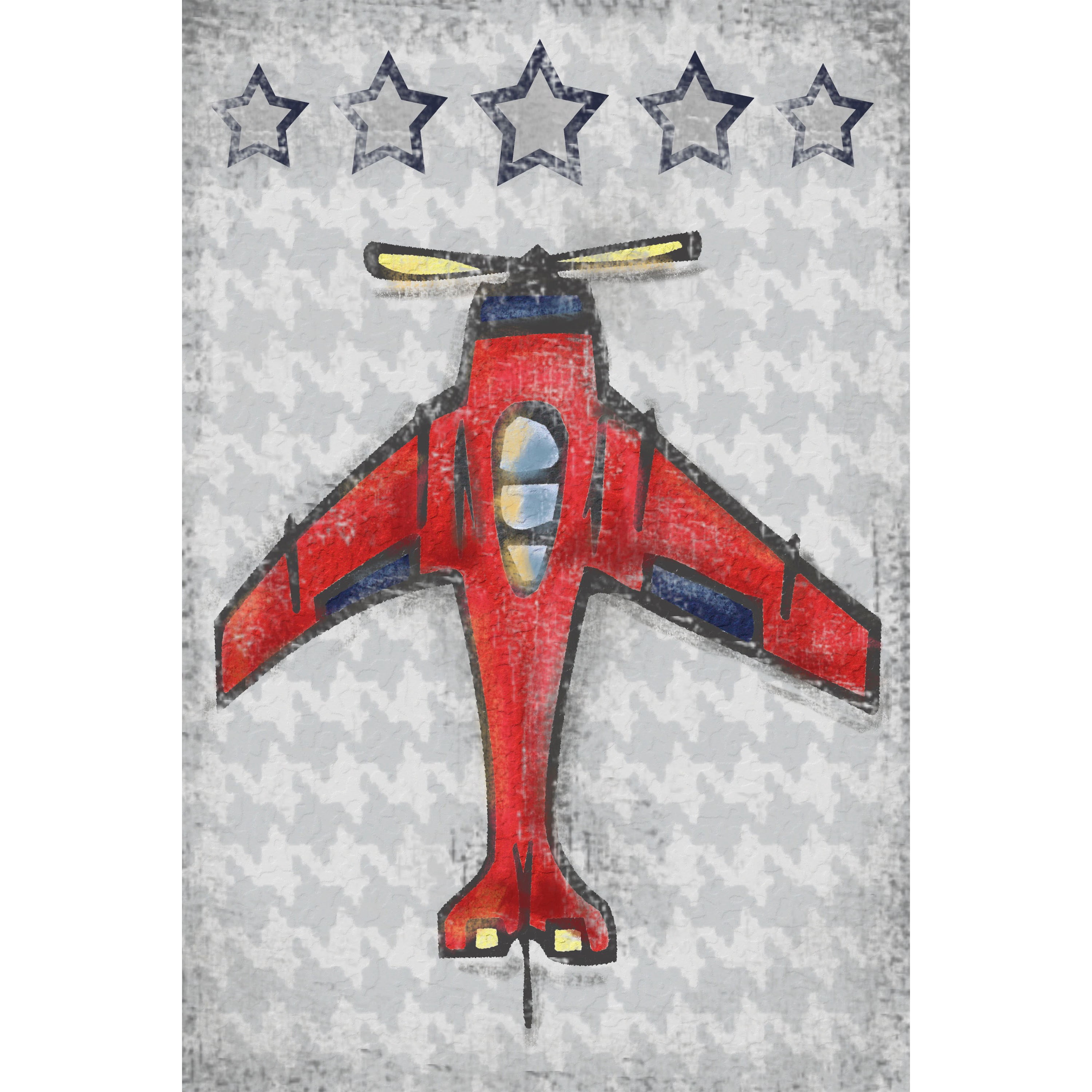 Marmont Hill "Red Plane" by Reesa Qualia Painting Print on Wrapped Canvas