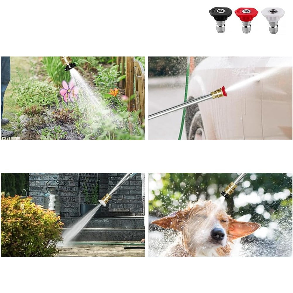 yaaqii Jet Nozzle High Pressure Hose Nozzle Heavy Duty Sprayer With 3 Different Nozzles