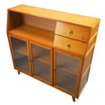 thumbnail image 4 of Kitchen Buffet Sideboard, 3 Translucent Doors Multifunction 2 Drawers Buffet Cabinet 3 Compartments  for Dining Room, 4 of 7