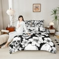 thumbnail image 4 of Manfei Floral Skull 2pcs Bedding Comforter Set,Chic Flower Twin Comforter Sets,Gothic Style Breathable Bedding Set,Lightweight Teenager Bedroom Decor,Reversible, 4 of 8
