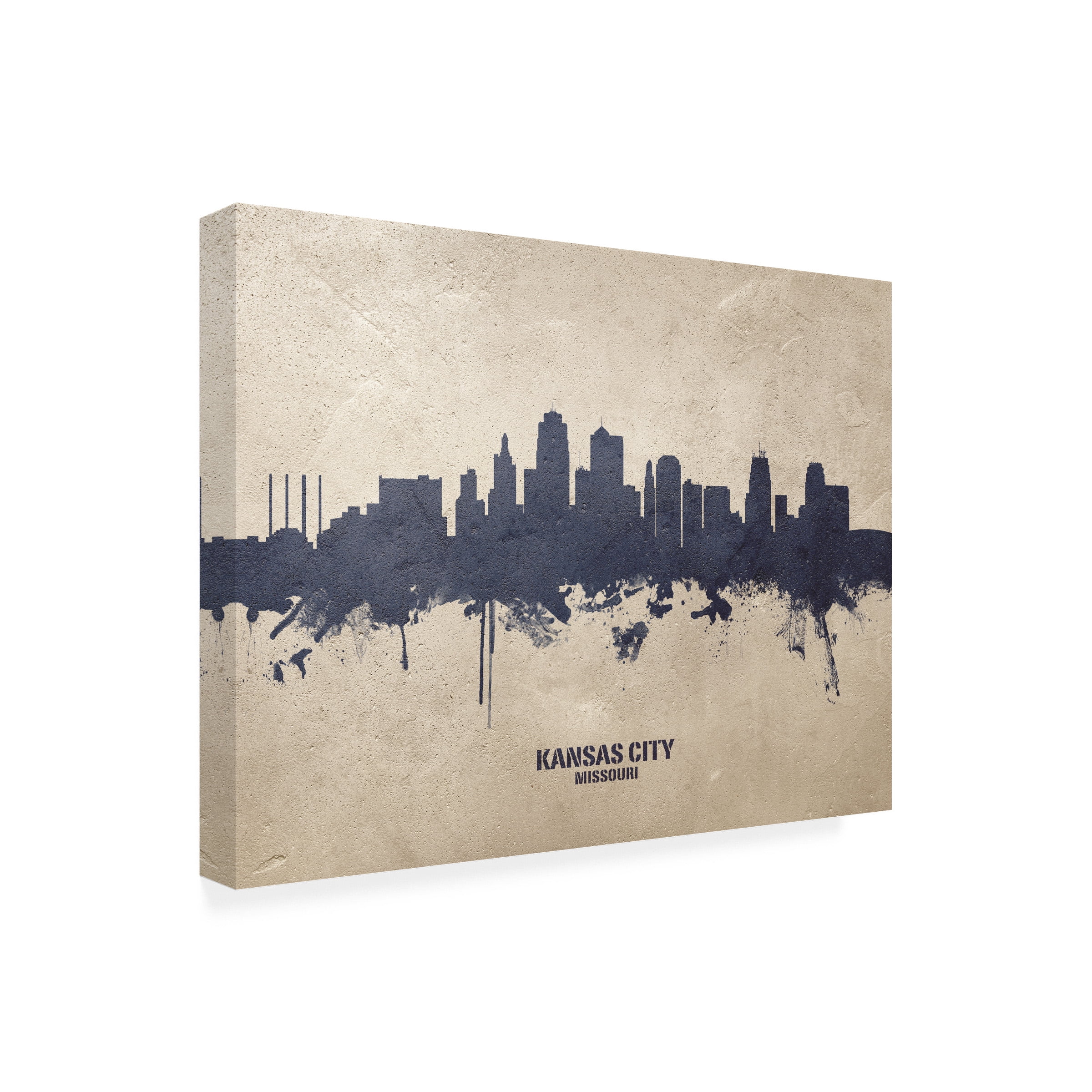 Michael Tompsett 'Kansas City Missouri Skyline Concrete' Canvas Art