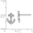 thumbnail image 4 of Sterling Silver Rhodium-Plated Polished Cz Anchor Post Earrings (11 X 9) Made In China qe12212, 4 of 5