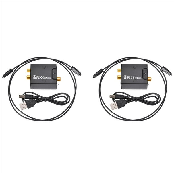 2X Convertidor de Audio Digital una AnalóGico SeñAl Coaxial Toslink de Fibra ÓPtica una R / L Decodificador de Audio SPDIF ATV Amplificador