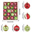thumbnail image 3 of Christmas Ornaments Set, 20ct Red Green White Shatterproof Christmas Tree Decorations Ball Ornaments Bulk, 2.36 Inch Hanging Ornaments for Xmas Trees Holiday Party Decor, 3 of 9