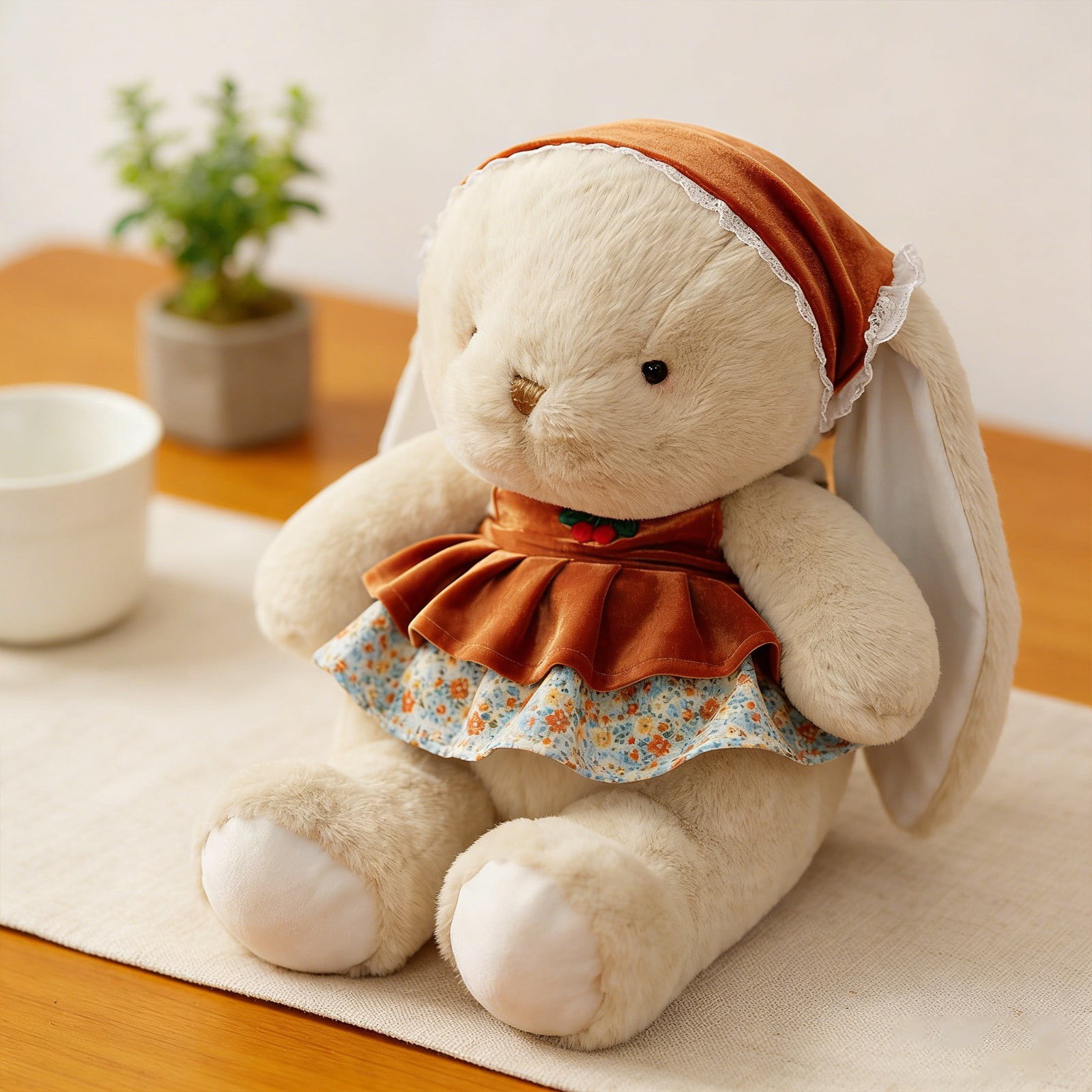 zhonghuaying Cute Bunny Stuffed Animal, 4 Color Styles & 2 Sizes (20cm/30cm), Soft Plush Toy, Adorable Rabbit Plushie Gift for Boys Girls (C丨20cm)