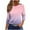 Pink 1, variant on Summer 2025 Womens Tops Casual Summer Pullover Tshirt Gradient Shirt Round Neck T Shirt Three Quarter Length Sleeve Tops