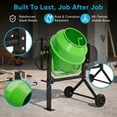 thumbnail image 4 of TABU Electric Cement Mixer,5.5 Cu ft Freestanding Concrete Mixer with Wheels for Stucco/Seeds(Green), 4 of 7