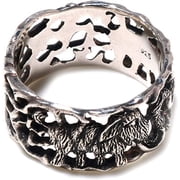 925 Sterling Silver Oxidized Thumb B Designer B Ring for Women Men Ethnic Tribal Design Elephant Engraving Gothic Boho Style Modern Fashion Unique Handmade Party Ring, Gift Jewelry